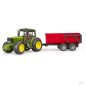 BRUDER JOHN DEERE TRAKTOR BILLENŐS PÓTKOCSIVAL