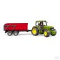 BRUDER JOHN DEERE TRAKTOR BILLENŐS PÓTKOCSIVAL