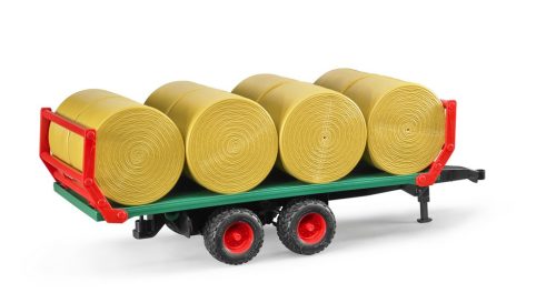 BRUDER  BÁLASZÁLLÍTÓ PÓTKOCSI  8DB KÖRBÁLÁVAL