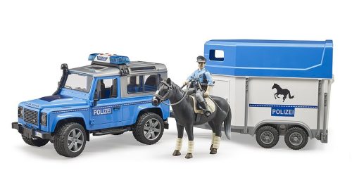 BRUDER LAND ROVER + LÓSZÁLLÍTÓ UTÁNFUTÓ